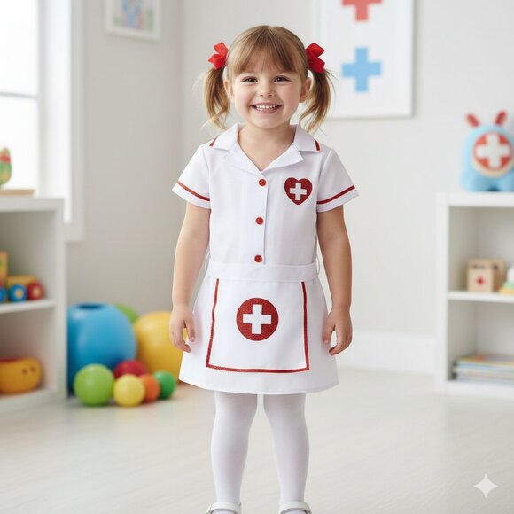[Kids 4-6yo) AMSCAN Sweetheart Nurse Costume Child S Halloween Dress Up Cosplay - Picture 1 of 7